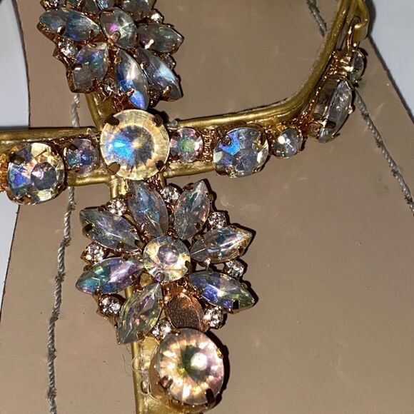 Lily Vanity Rhinestone Thong Sandals 38 - Picture 3 of 5